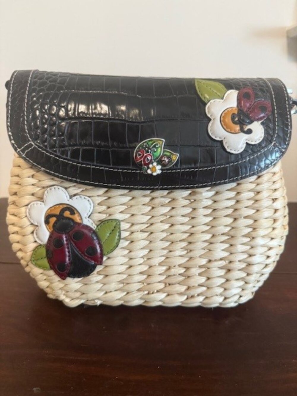 Brighton Ladybug Basket Weave Bag